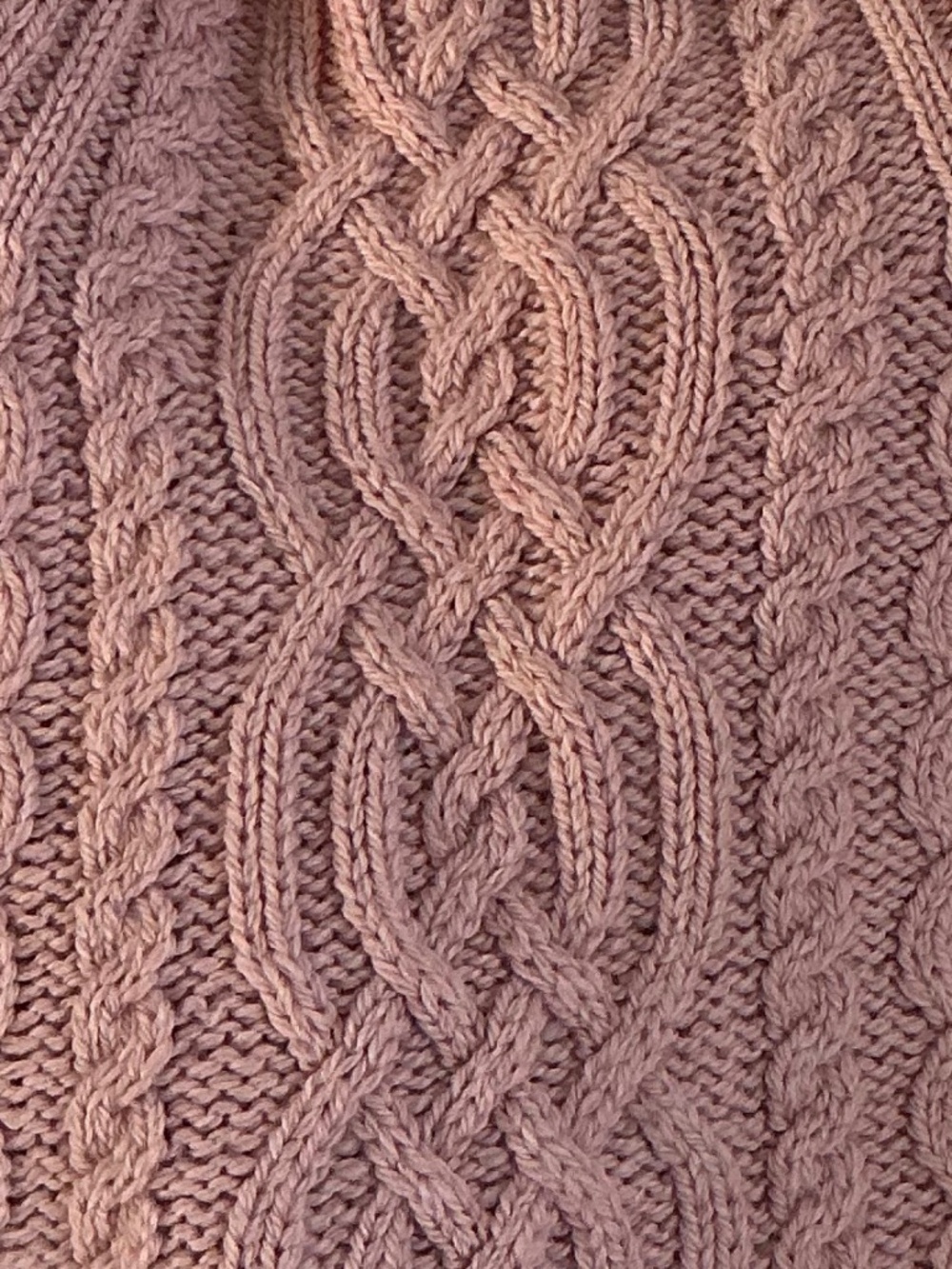 Aran Crafts Ireland Sweater Pink Soft Merino Wool Cable Knit EUC Womens Medium - Picture 6 of 13